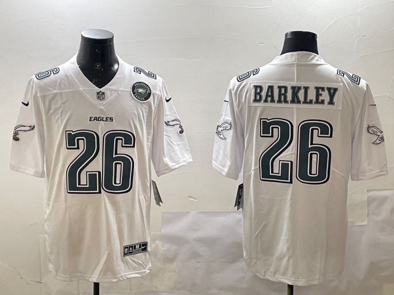 Men Philadelphia Eagles #26 Barkley White 2025 Nike Vapor Limited NFL Jersey style 4->philadelphia eagles->NFL Jersey